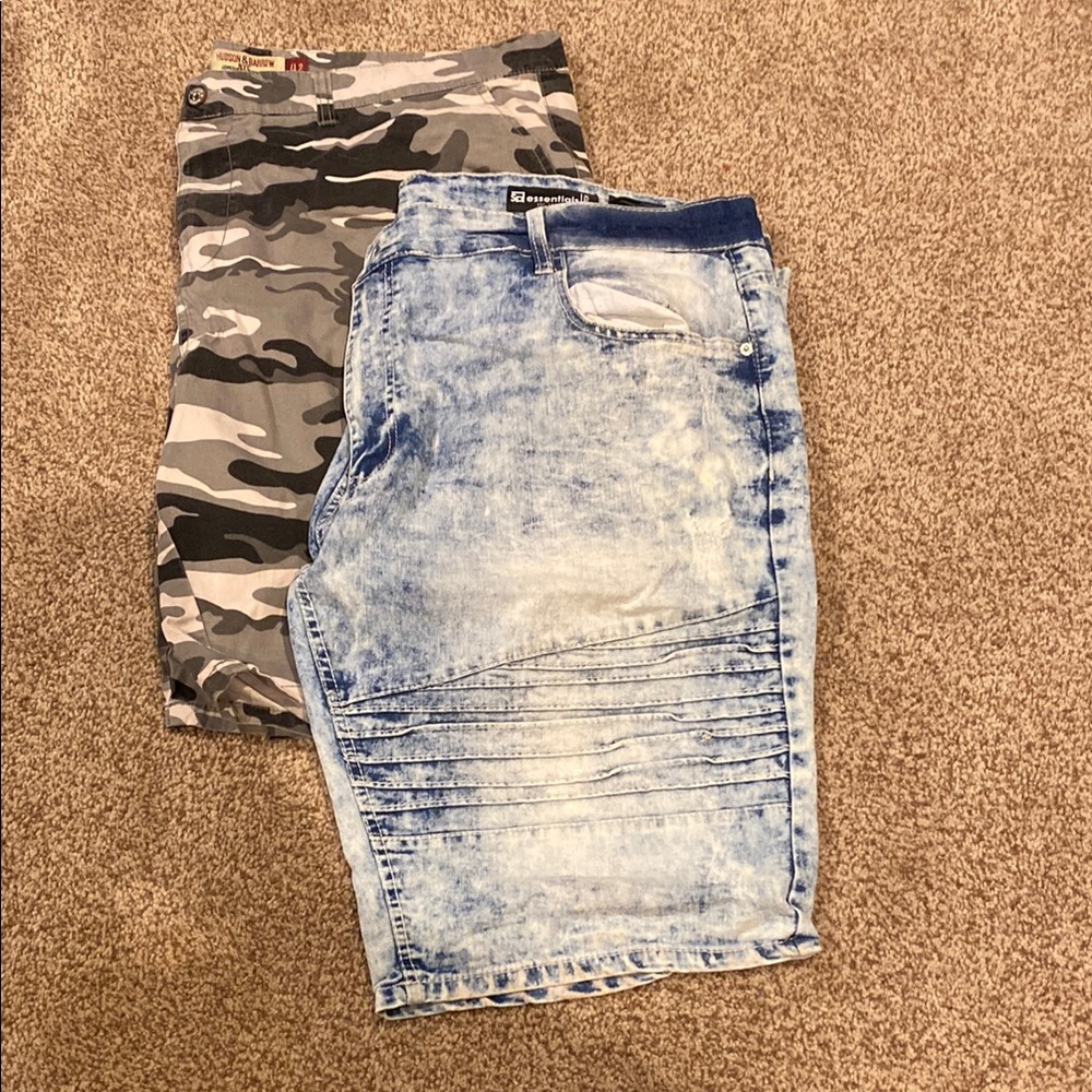 Denim & Camo Men's Shorts Set